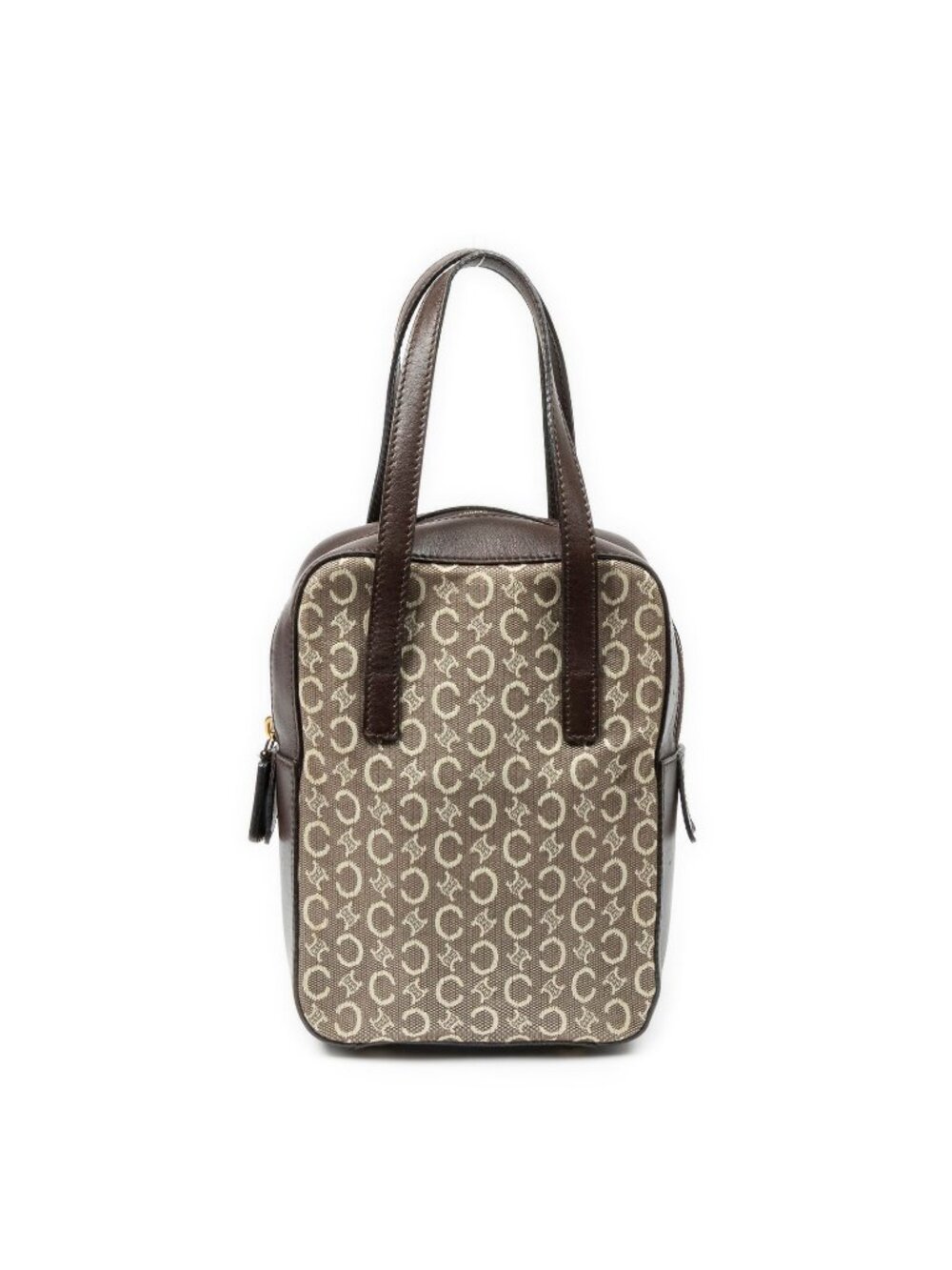 Celine Vintage Mini Handbag Beige Brown C Macadam Canvas